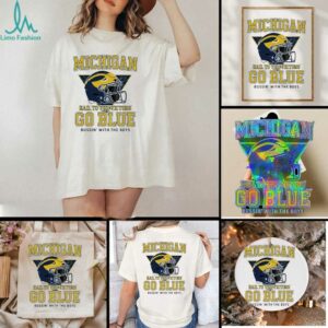 Bussin With The Boys x Michigan Helmet T Shirt_11zon