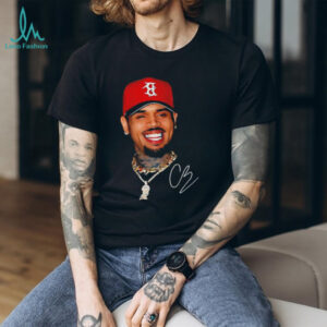 CB rapperBig face red hat gang graphic signature shirt