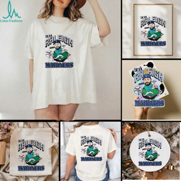 Cal Raleigh caricature swing Seattle Mariners shirt