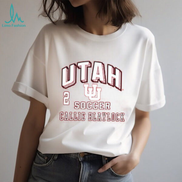 Callie Blaylock Utah Utes Mens Red NIL Arch Logo Player Crew shirt