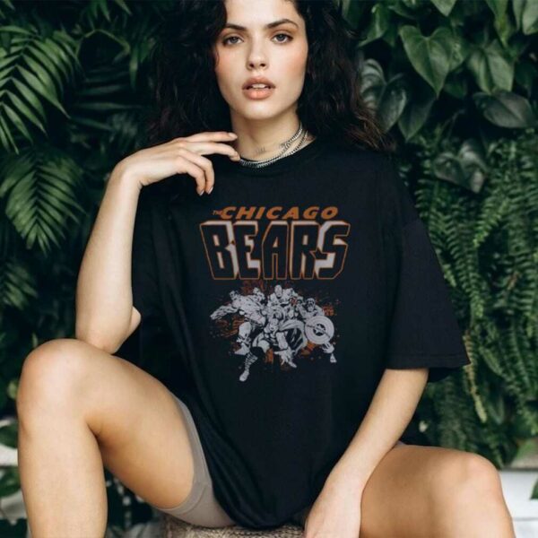 Chicago Bears Marvel Avengers Junk Food Navy Men’s T Shirt
