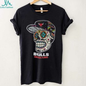 Chicago Bulls New Era Sugar Skull Black T Shirt