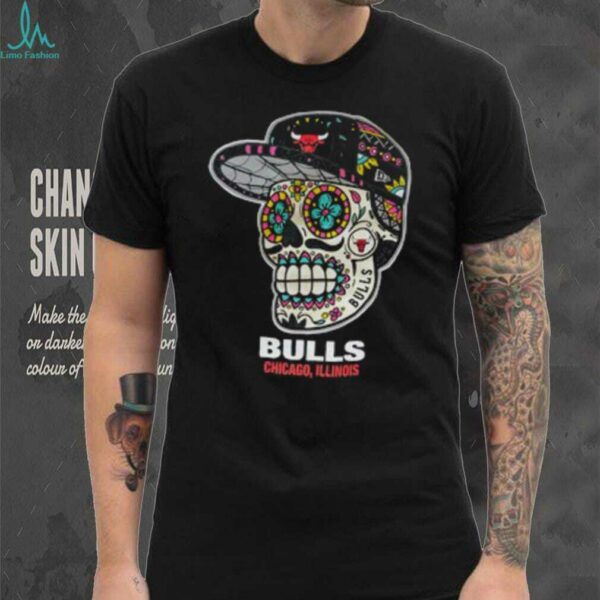 Chicago Bulls New Era Sugar Skull Black T Shirt