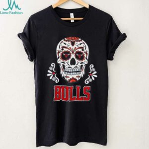 Chicago Bulls Sugar Skull Dia De Los Muertos Black T Shirt