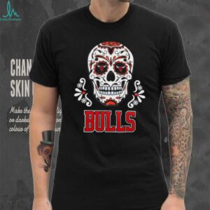 Chicago Bulls Sugar Skull Dia De Los Muertos Black T Shirt