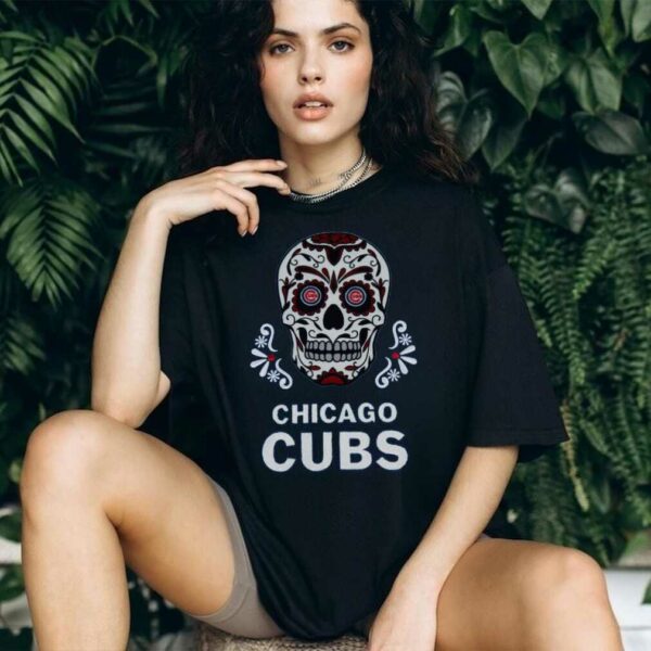 Chicago Cubs Royal Sugar Skull Dia De Los Muertos T Shirt