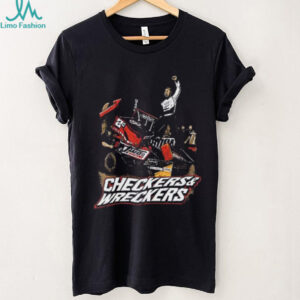 Cole Macedo two C racing checkers and wreckers shirt