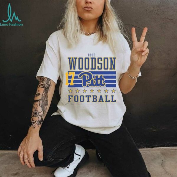Cole Woodson Rally Mens Ash Pitt Panthers NIL Striped Player T Shirt