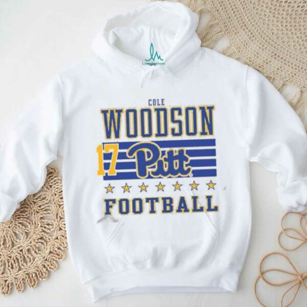 Cole Woodson Rally Mens Ash Pitt Panthers NIL Striped Player T Shirt