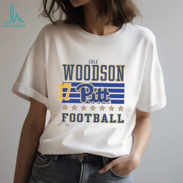 Cole Woodson Rally Mens Ash Pitt Panthers NIL Striped Player T Shirt