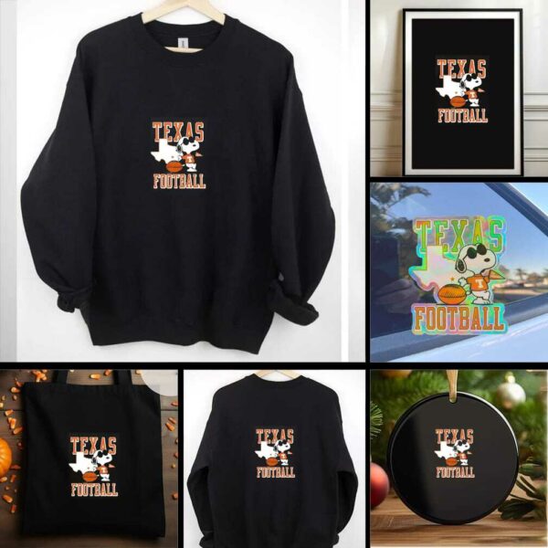 Cool Snoopy Football Texas Map shirt