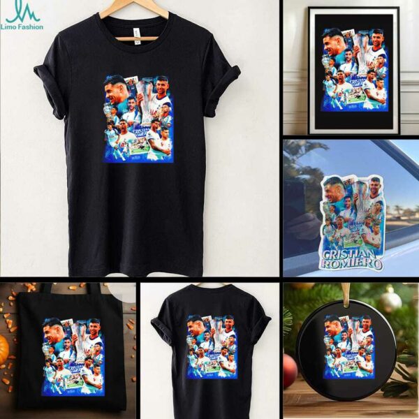 Cristian Romero Tottenham Hostspur captain football player signature graphic shirt