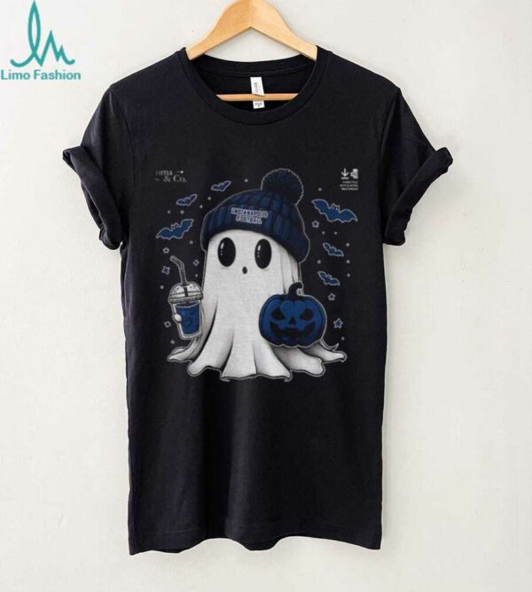 Cute ghost pumpkin Indianapolis Colts football NFL 2025 Happy Halloween shirt