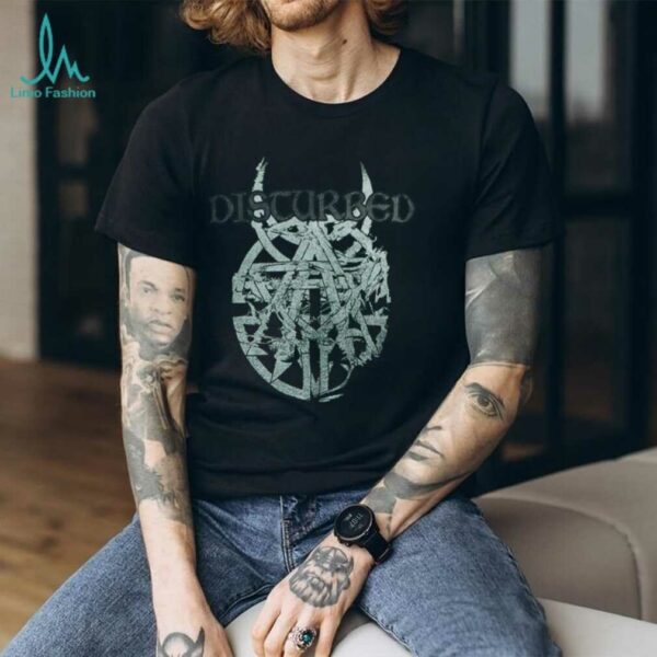 Disturbed Horned Logo Pigment Dyed T Shirt