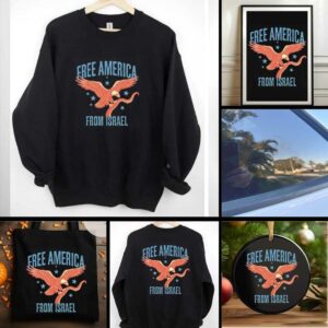 Eagle free America from Israel octopus arms shirt