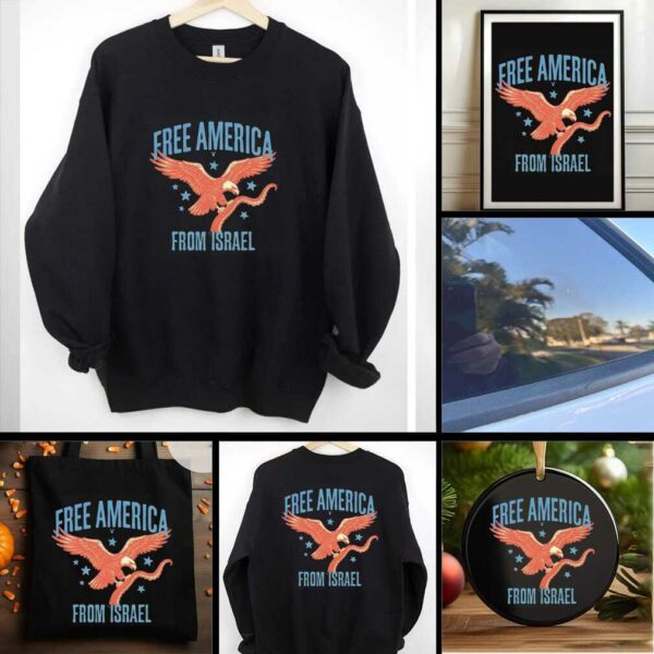 Eagle free America from Israel octopus arms shirt