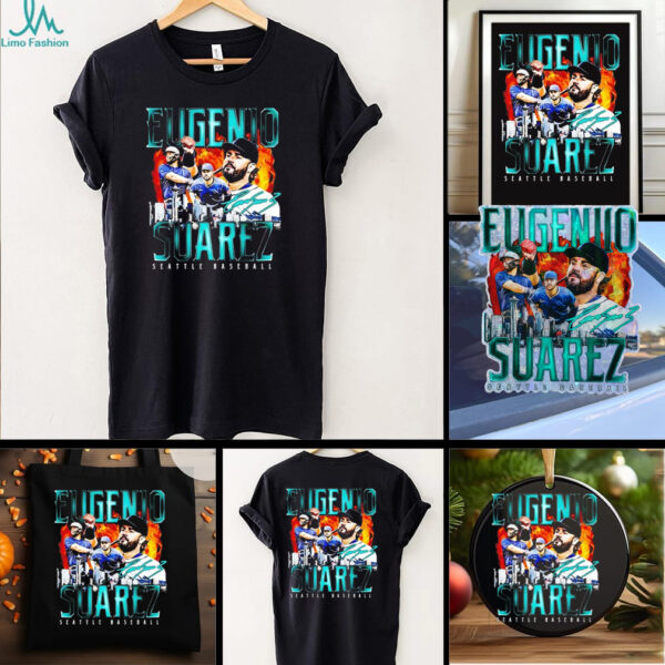 Eugenio Suarez triple player skyline Seattle Mariners shirt