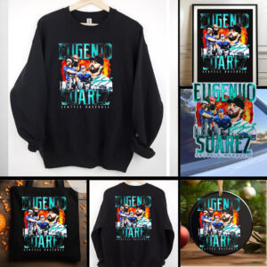 Eugenio Suarez triple player skyline Seattle Mariners shirt