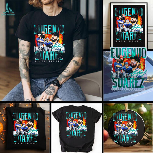 Eugenio Suarez triple player skyline Seattle Mariners shirt