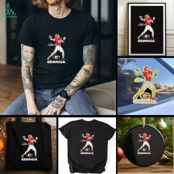 Georgia Bulldogs Football Gunner Stockton Superstar Pose shirt