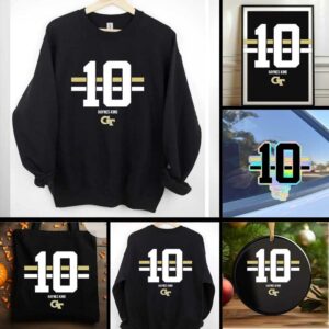 Georgia Tech Yellow Jackets Football Haynes King name number stripe shirt