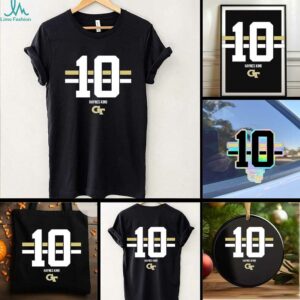 Georgia Tech Yellow Jackets Football Haynes King name number stripe shirt