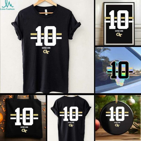 Georgia Tech Yellow Jackets Football Haynes King name number stripe shirt