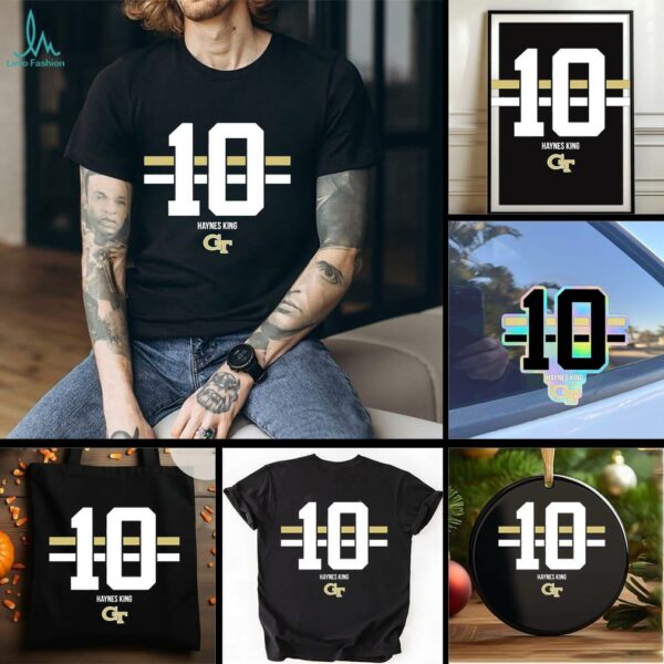 Georgia Tech Yellow Jackets Football Haynes King name number stripe shirt