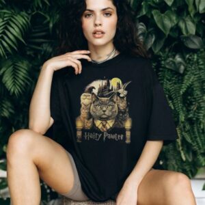 Hairy Pawter Vintage 90s Retro Funny Cat Wizard Fantasy Shirt