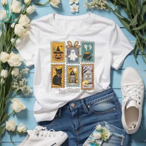 Halloween Cute Ghost Pumpkin Cat Cute Ghost Shirt