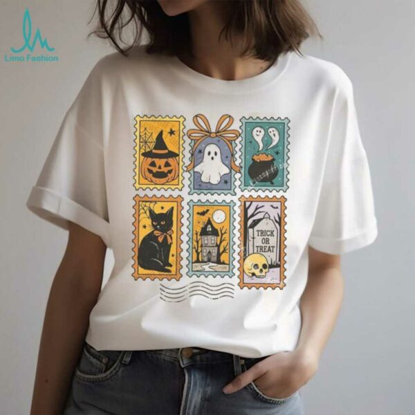 Halloween Cute Ghost Pumpkin Cat Cute Ghost Shirt