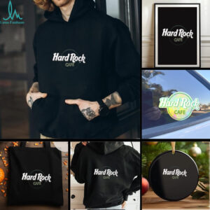 Hard Rock Cafe Black and Green Striped T Shirt