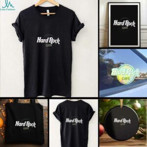 Hard Rock Cafe Black and Green Striped T Shirt