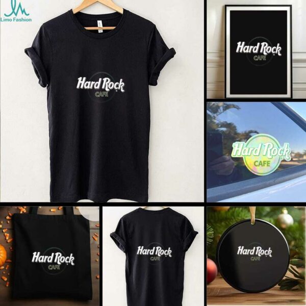 Hard Rock Cafe Black and Green Striped T Shirt