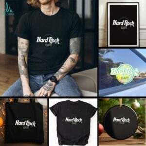 Hard Rock Cafe Black and Green Striped T Shirt