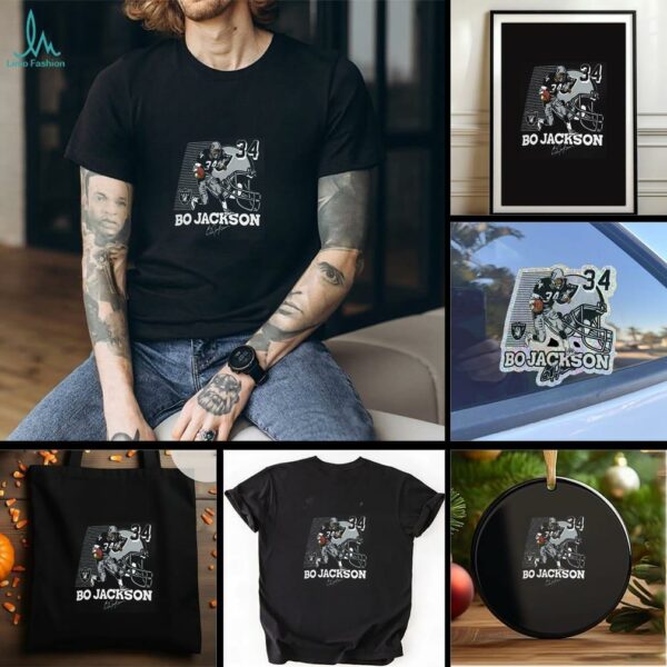 Homage Bo Jackson Charcoal Las Vegas Raiders Caricature Retired Player Tri Blend T Shirt
