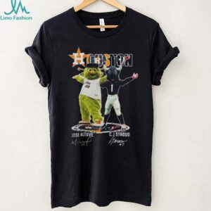 Houston Sports Teams Mascots Jose Altuve And Cj Stroud Signatures Shirt