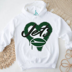 New York Jets Natural Spray Heart Boxy paint shirt