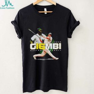 Jason Giambi swing player Oakland baseball shirt