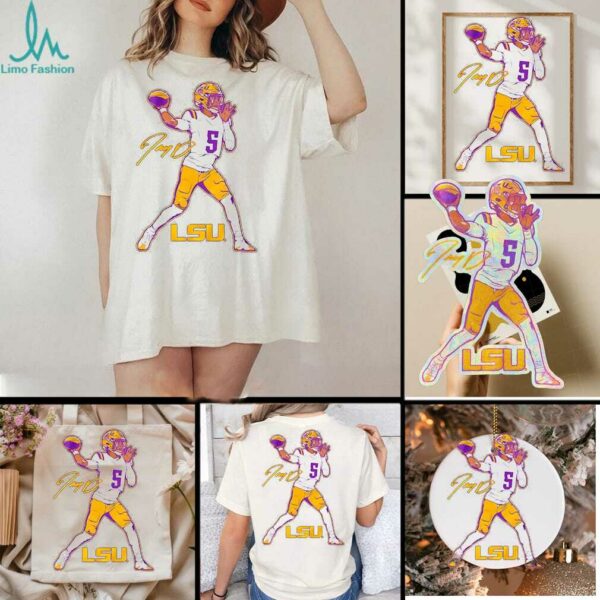 Jayden Daniels superstar pose LSU Tigers signature shirt