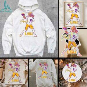 Jayden Daniels superstar pose LSU Tigers signature shirt