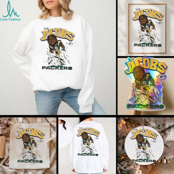 Josh Jacobs Green Bay Packers breakthrough caricature signature shirt