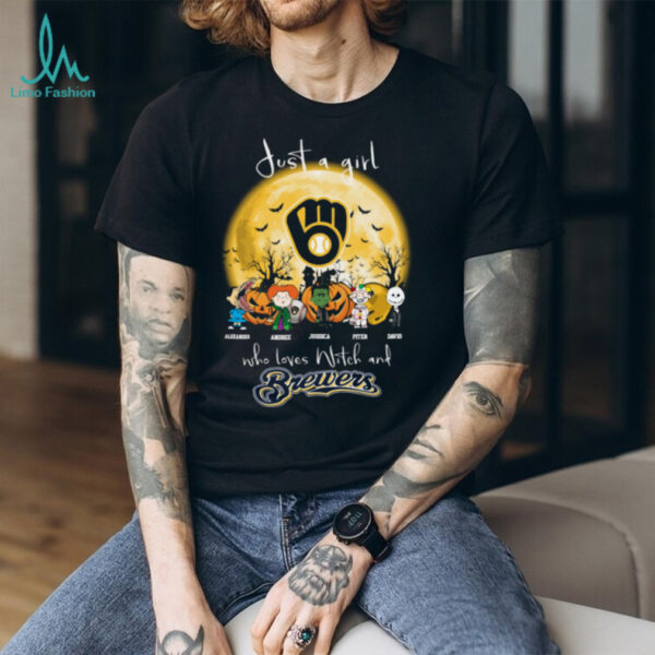 Just a Girl Who Loves Witch and Brewers Halloween T Shirt