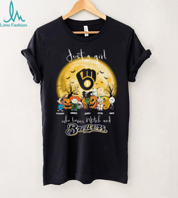 Just a Girl Who Loves Witch and Brewers Halloween T Shirt