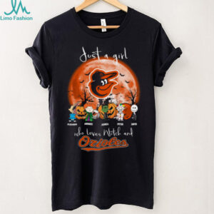 Just a Girl Who Loves Witch and Orioles Halloween T Shirt