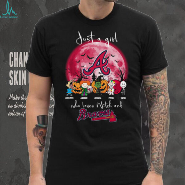 Just a Girl Who Loves Witches & Braves T Shirt