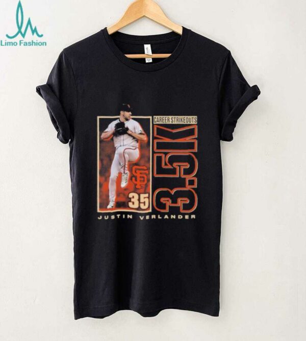 Justin Verlander San Francisco Giants 3,500 Career Strikeouts Shirt