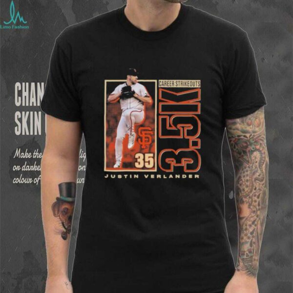 Justin Verlander San Francisco Giants 3,500 Career Strikeouts Shirt