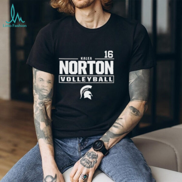 Kalea Norton Michigan State Spartans Black NIL Stacked BoxShirt