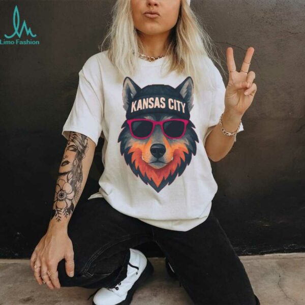 Kansas City Shirt, Wolf Shirt with Cool Beanie & Shades shirt
